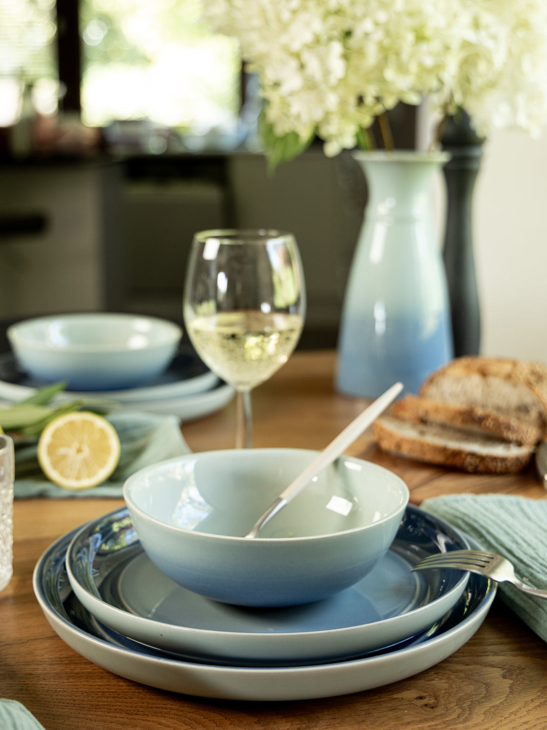 Lotus Blue Dinner Set